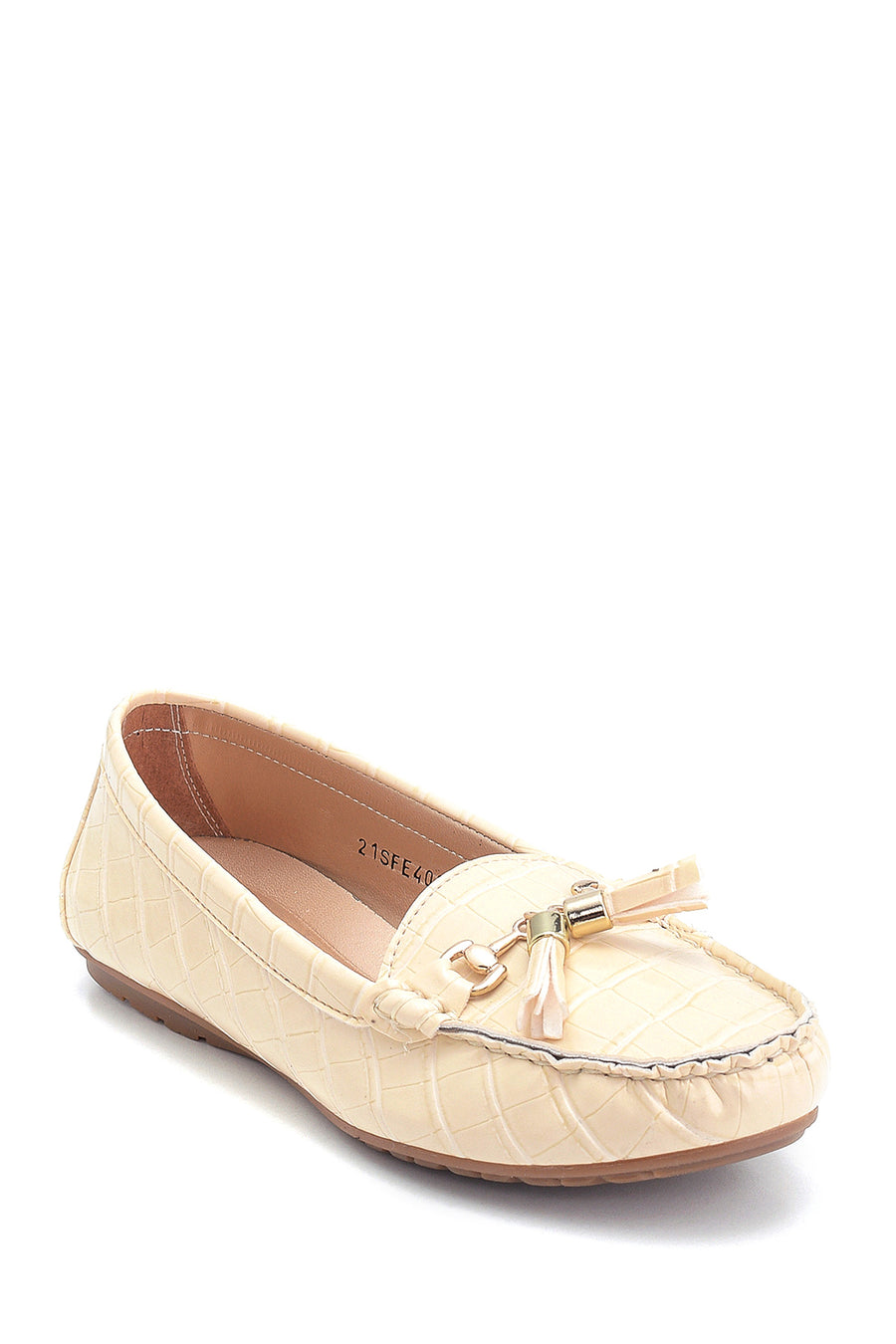 Women's Crocodile Patterned Tassel Loafer
