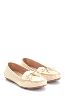 Women's Crocodile Patterned Tassel Loafer | Derimod