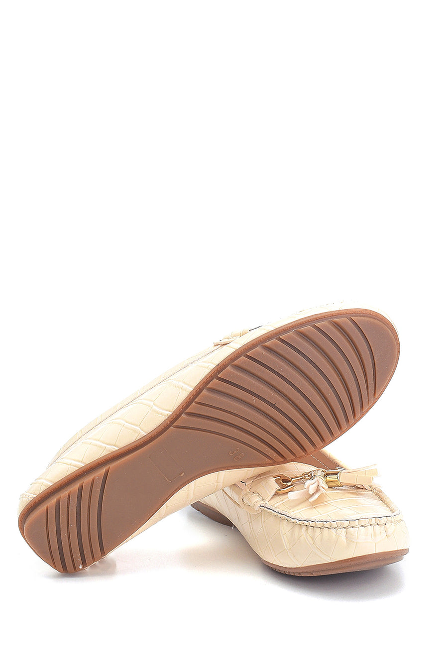 Women's Crocodile Patterned Tassel Loafer