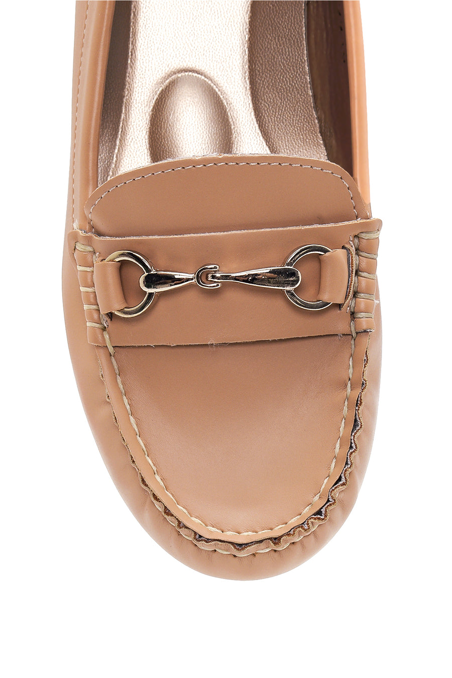 Kadın Bej Tokalı Casual Loafer