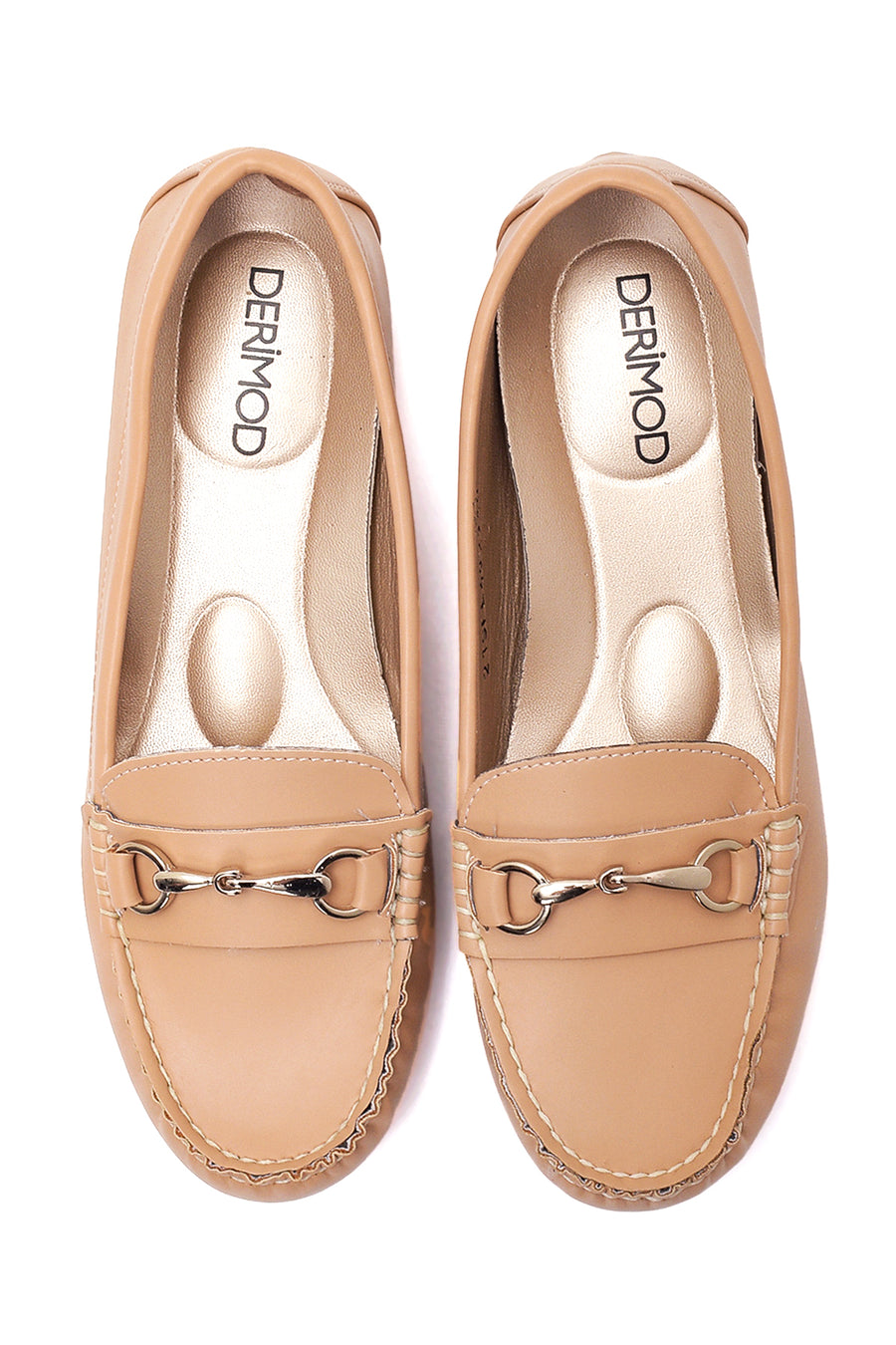 Kadın Bej Tokalı Casual Loafer