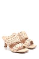 Kadın Örgü Detaylı Topuklu Terlik | Derimod