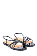 Women's Black Patent Leather Sandals | Derimod