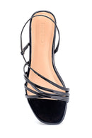 Women's Black Patent Leather Sandals | Derimod