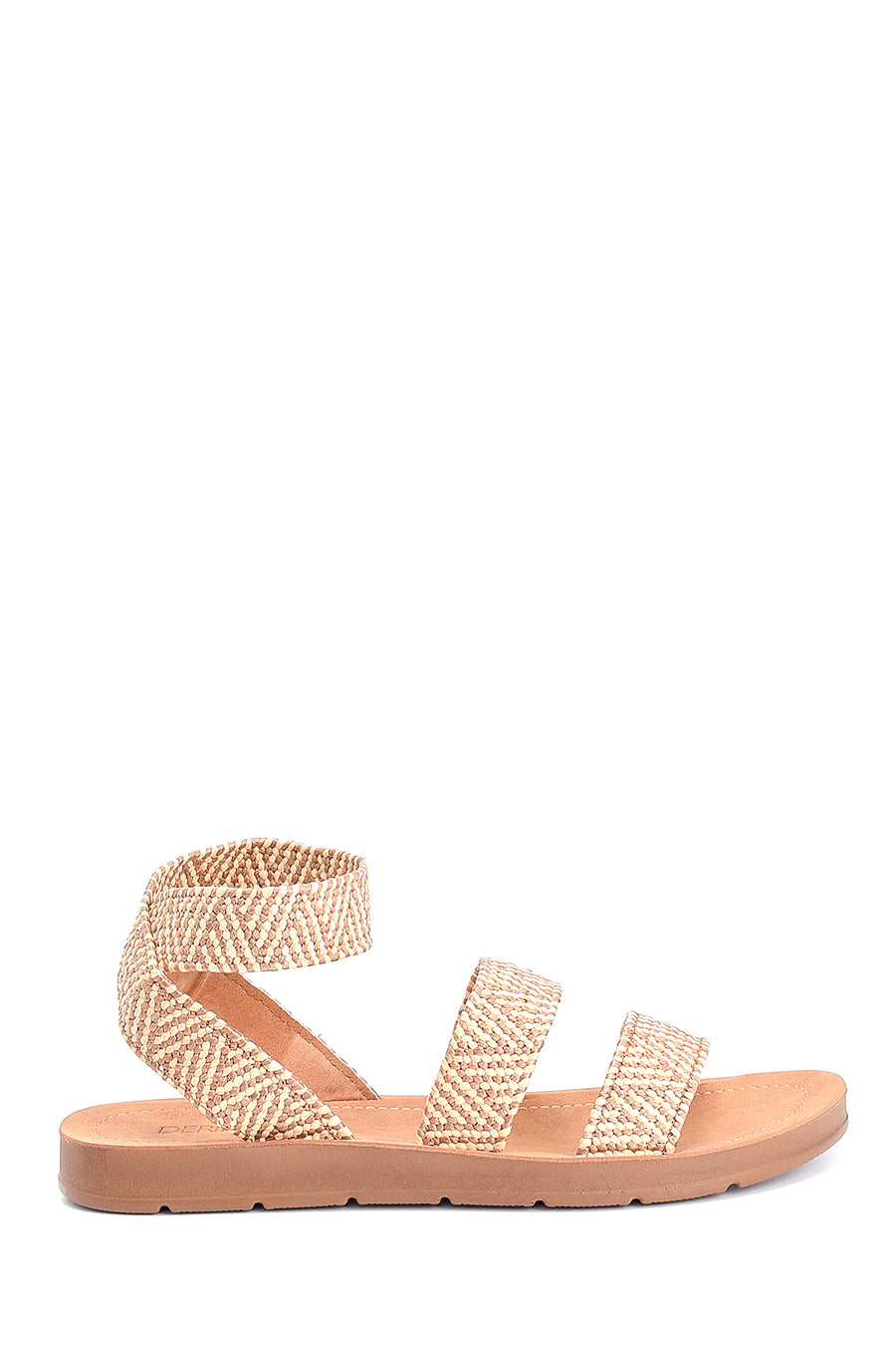 Women's Beige Patterned Flat Sandals 21SFE46086F | Derimod