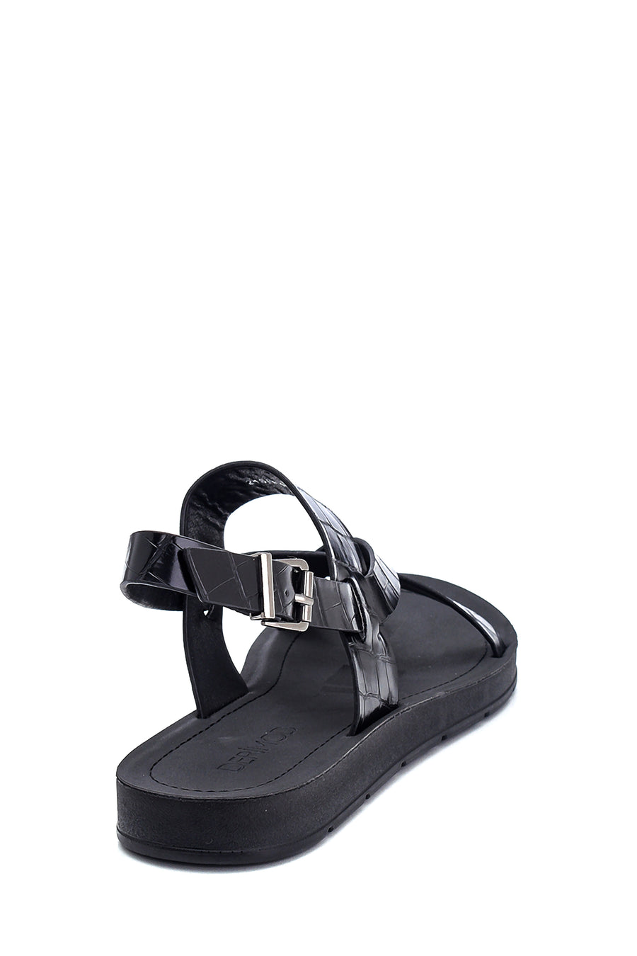 Kadın Kroko Baskılı Casual Sandalet