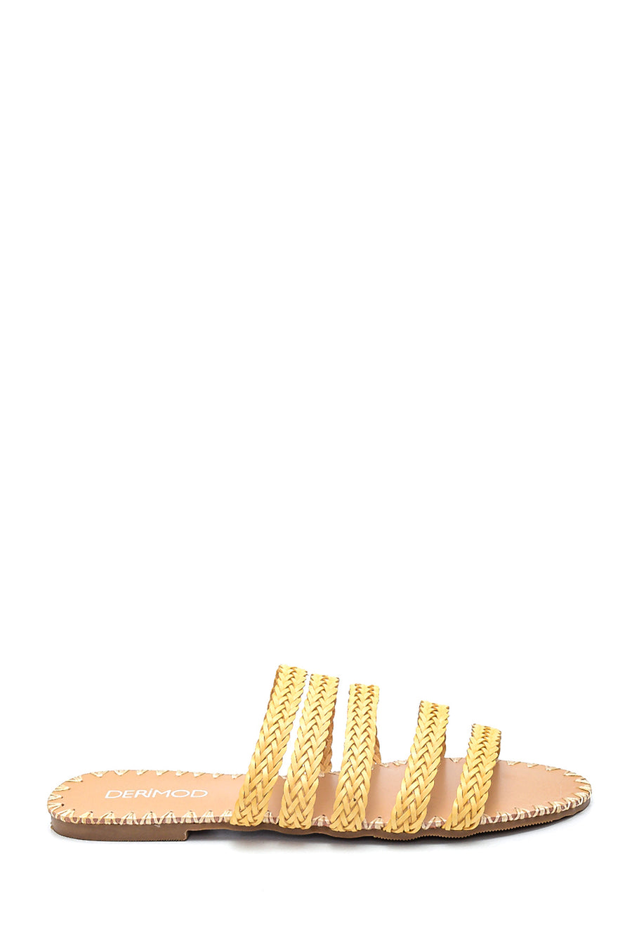 Women's Knitted Detailed Casual Flat Slippers 21SFE491229 | Derimod