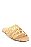 Women's Knitted Detailed Casual Flat Slippers | Derimod