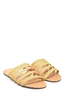 Women's Knitted Detailed Casual Flat Slippers | Derimod