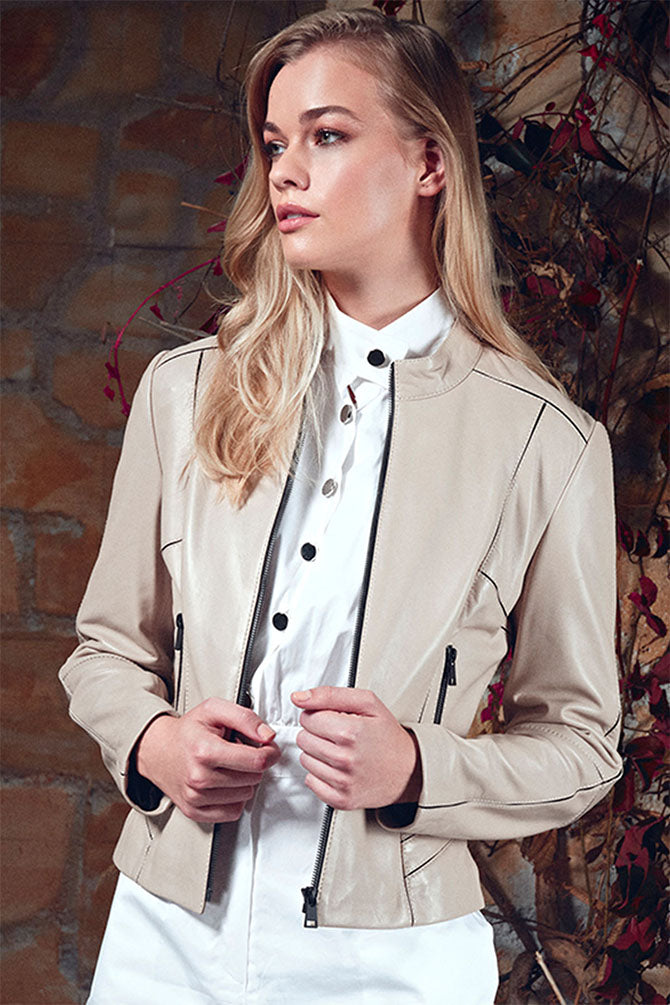 Pia Women's Leather Jacket 21SGD5911U4 | Derimod