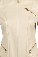 Donna Women's Beige Short Leather Jacket | Derimod
