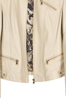 Donna Women's Beige Short Leather Jacket | Derimod