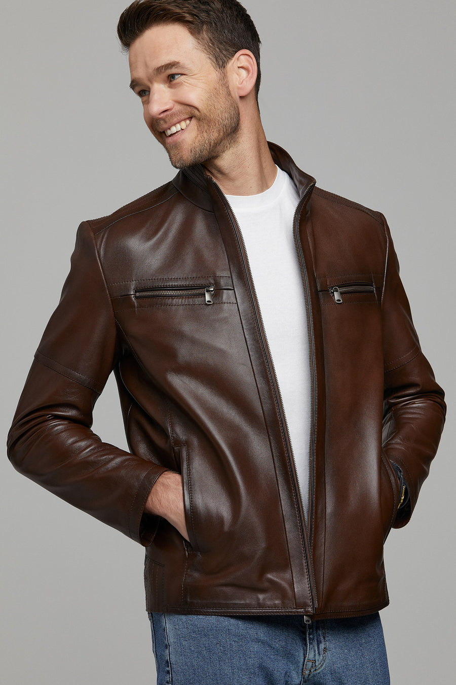 Cody Men's Leather Jacket 21SGE640447 | Derimod