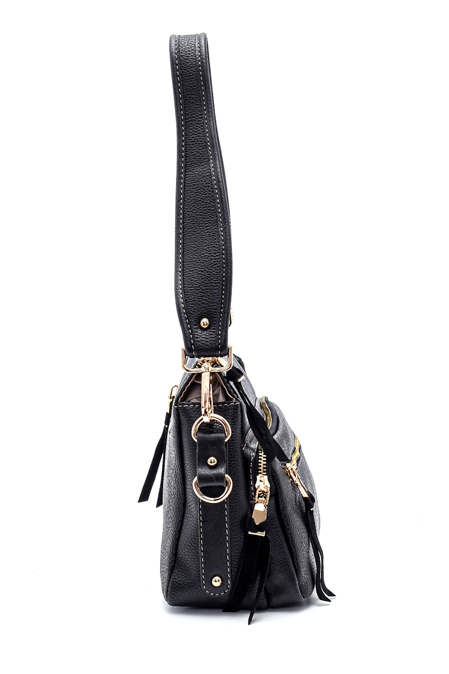 Women's External Zipper Shoulder Bag