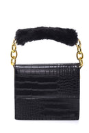 Kadın Peluş Detaylı Kroko El Çantası | Derimod