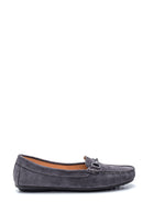 Women's Leather Suede Loafer | Derimod