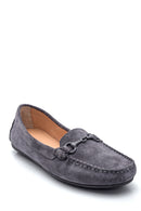 Women's Leather Suede Loafer | Derimod