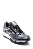 Women's Leather Zipper Detailed Sneaker | Derimod