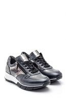 Women's Leather Zipper Detailed Sneaker | Derimod