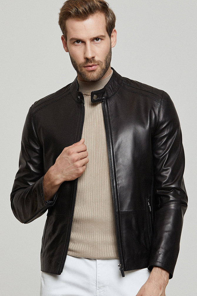 Pogba Men's Leather Jacket 21WGD6407U4 | Derimod