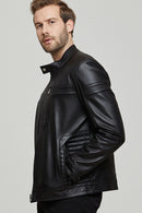 Gobert Erkek Siyah Slim-Fit Deri Mont | Derimod