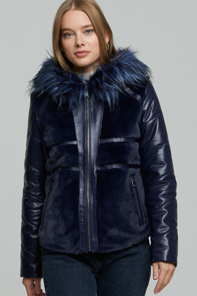 Wendy Hooded Leather Coat