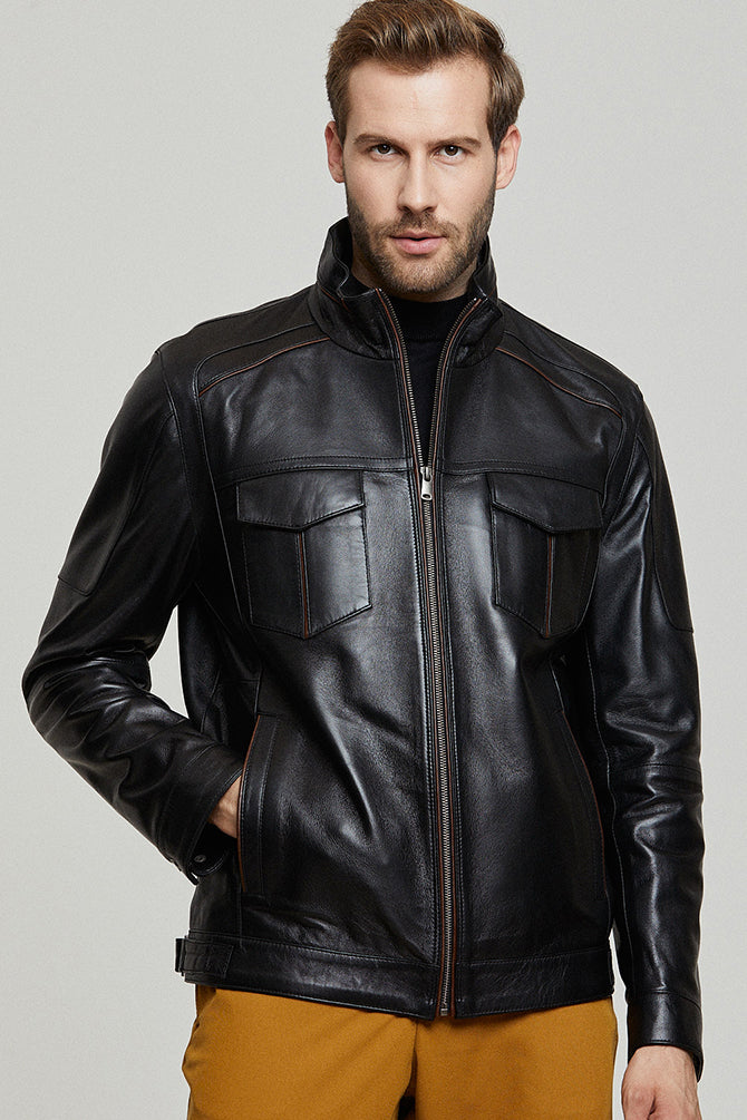 Chris Men's Leather Jacket 21WGE64091M | Derimod
