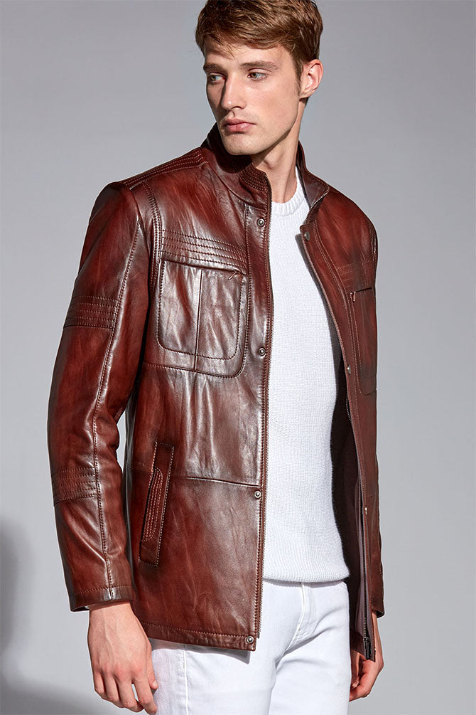 Calvin Men's Leather Coat