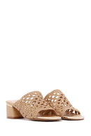 Women's Beige Heeled Slippers | Derimod