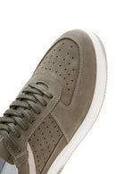 Men's Khaki Nubuck Leather Sneaker | Derimod