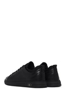Erkek Siyah Bağcıklı Deri Sneaker | Derimod