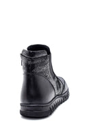 Women's Black Zippered Leather Comfort Boots | Derimod