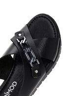 Women's Black Ankle Strap Leather Sandals | Derimod