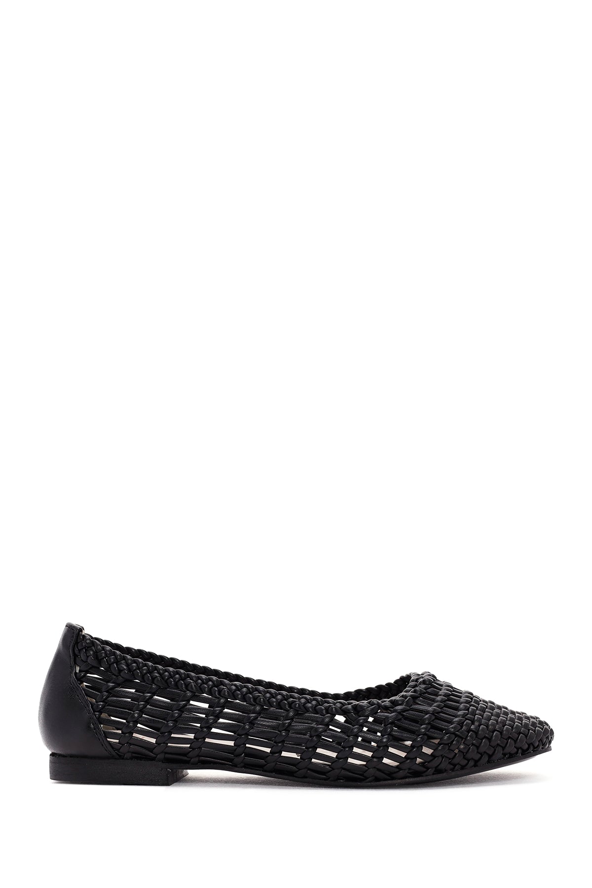 Women's Black Knitted Ballerinas 24SFE401829 | Derimod