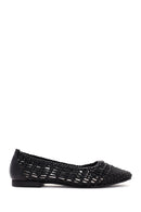 Women's Black Knitted Ballerinas | Derimod