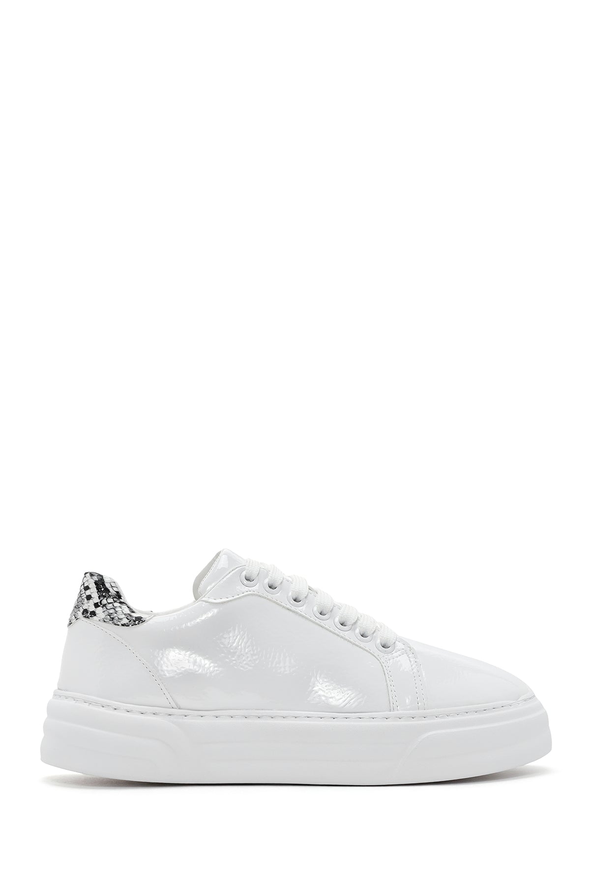 Women's White Patent Leather Thick Soled Sneaker 23WFE402416 | Derimod