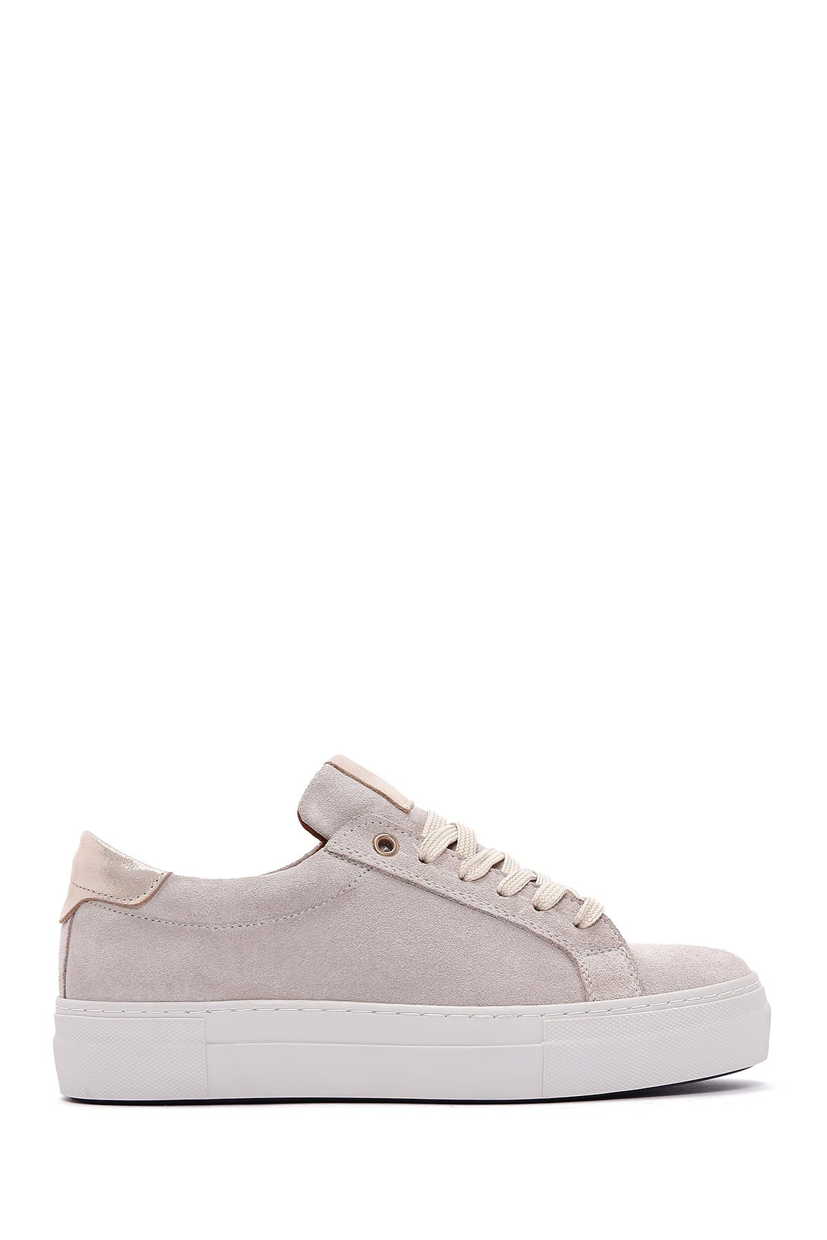 Women's Beige Suede Leather Thick Soled Sneaker 23WFD370010 | Derimod