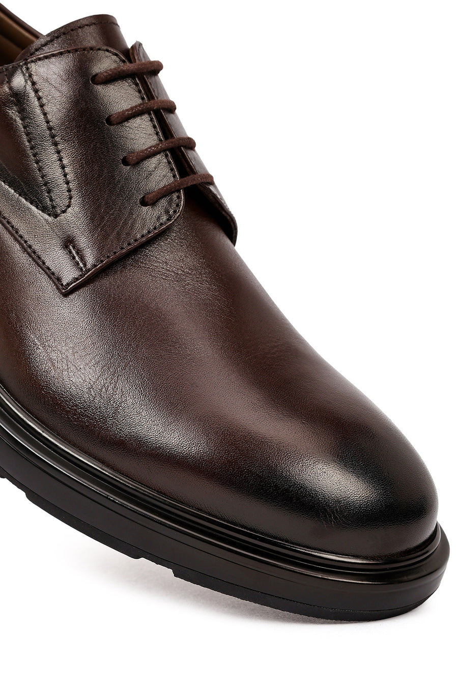 Men's Brown Lace-Up Leather Casual Shoes