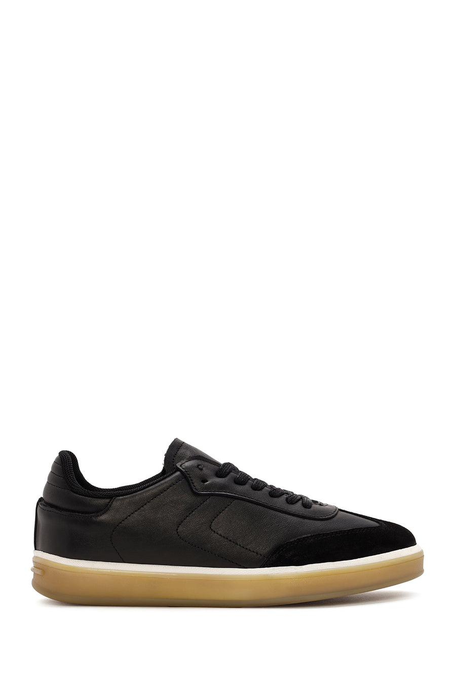 Men's Black Lace-up Leather Sneaker 24SFD684118 | Derimod