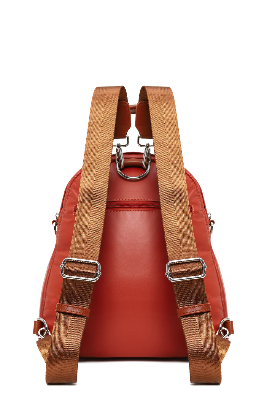 Woman Orange Long-Strap Backpack