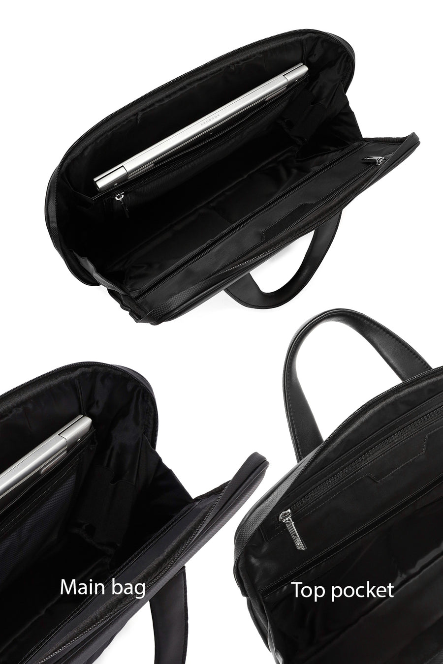 D-Pack Men's Black Long Strap Fabric Briefcase