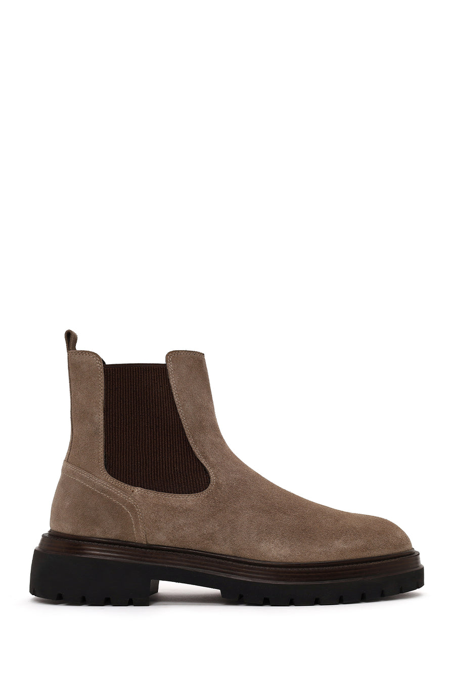 Male Beige Thick-Soled Suede Chelsea Boots WM710003DS | Derimod