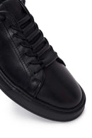 Male Black Lace-Up Leather Sneaker | Derimod