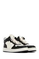 Women's Black Leather High Top Sneaker | Derimod