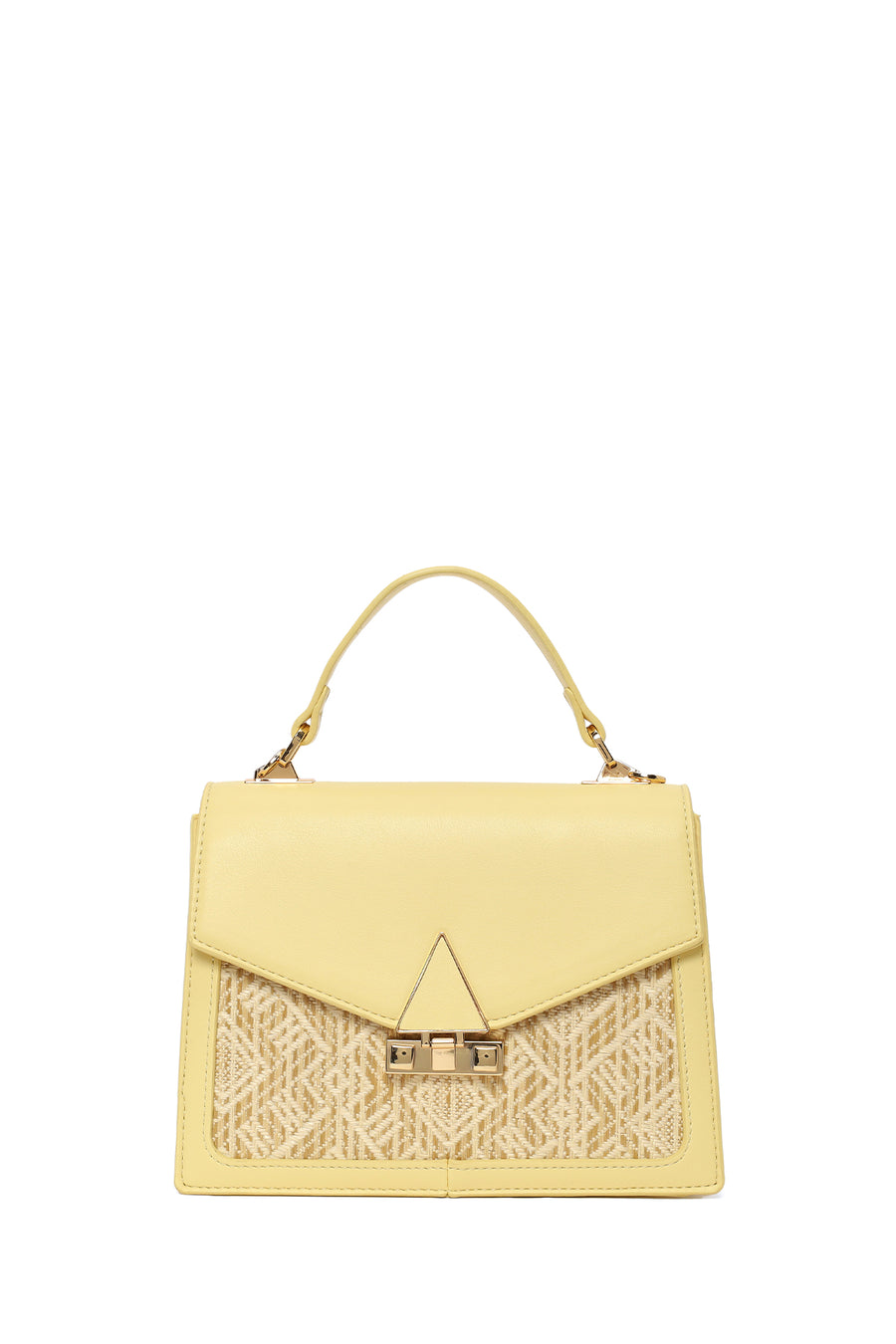 Women's Yellow Long Strap Patterned Shoulder Bag