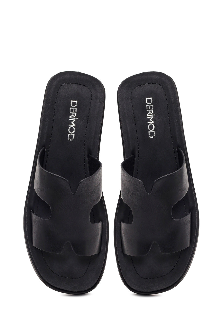Women's Black Thick Soled Slippers