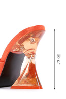 Women's Orange Transparent Heeled Slippers | Derimod