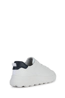 Geox Men's White Spherica Ec4.1 Lace-Up Leather Sports Sneaker | Derimod