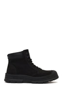 Men's Black Lace-Up Zipper Nubuck Leather Casual Boot | Derimod