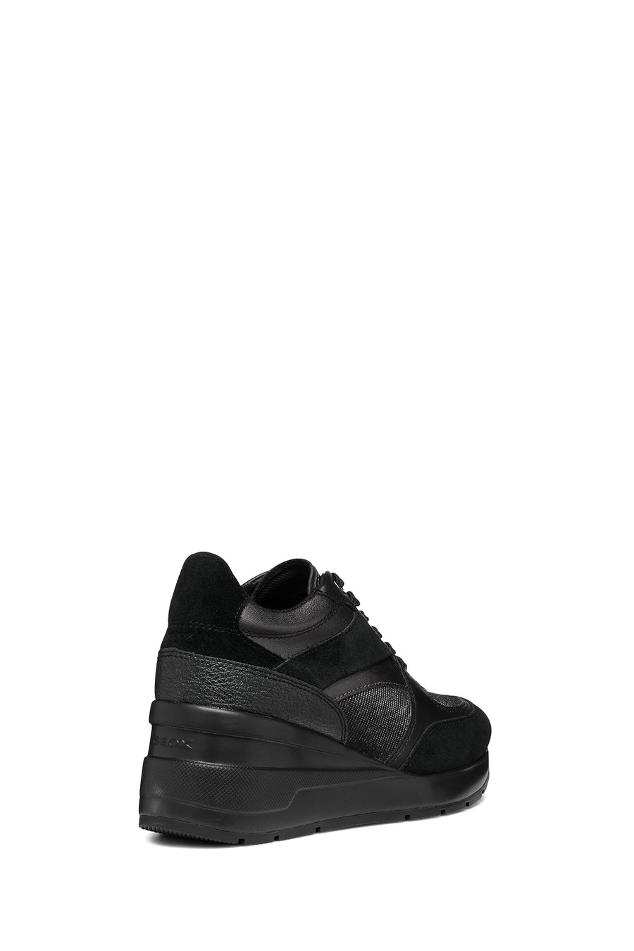 Geox Kadın Siyah D Zosma Bağcıklı Dolgu Topuklu Deri Sneaker